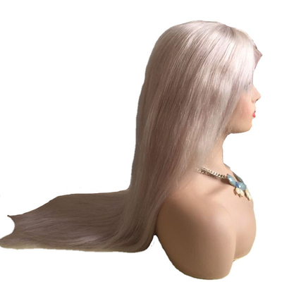 10-24 pollici di capelli umani grezzi biondi full lace 360 parrucca tessuto a mano un donatore colore chiaro 613