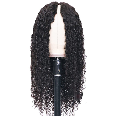Short 2022 Fashion Design Cuticule allineata a onde d'acqua Parrucca per capelli umani in V senza pizzo