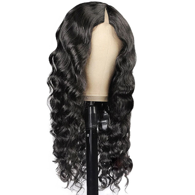 Loose Wave V Part Parrucche online con linea naturale dei capelli e Full Machine Made Double Draw