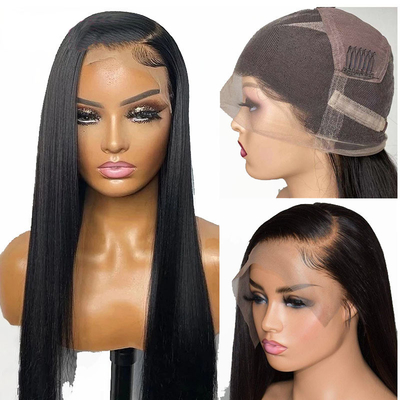 TUTTI I COLORI Adatti a morire 250% Densità HD Pizzo Perrucche per capelli umani per donne nere Legate a mano