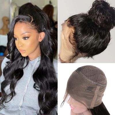 Ondata d'acqua Full Lace Capelli umani Perrucche per donne nere Lunghezza HD 360 Lace Frontale