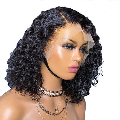 Acqua Marrone Chiara Bob Wave Parrucca Bruta Capelli Umani Vergini Brasiliani Hd Full Lace Parrucca Frontale