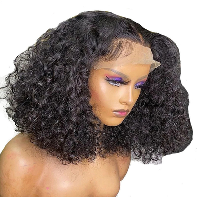Acqua Marrone Chiara Bob Wave Parrucca Bruta Capelli Umani Vergini Brasiliani Hd Full Lace Parrucca Frontale