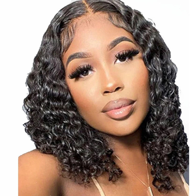 Acqua Marrone Chiara Bob Wave Parrucca Bruta Capelli Umani Vergini Brasiliani Hd Full Lace Parrucca Frontale