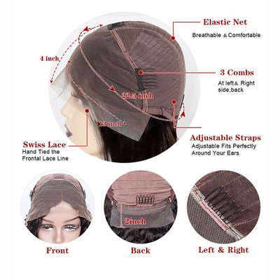 13x4 HD Parrucche Frontali a pizzo Cuticule Piena Perù Corpo d'onda Capelli Umani Parrucche 12-30 pollici