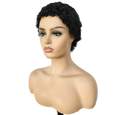 Macchina fatta di capelli corti ricci per capelli umani parrucca afro ricci senza chiusura di pizzo vergine brasiliana