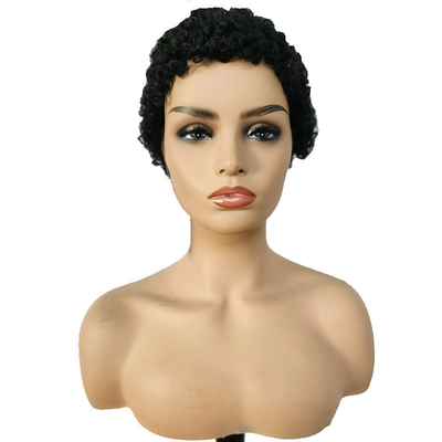 Macchina fatta di capelli corti ricci per capelli umani parrucca afro ricci senza chiusura di pizzo vergine brasiliana