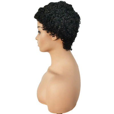 Macchina fatta di capelli corti ricci per capelli umani parrucca afro ricci senza chiusura di pizzo vergine brasiliana