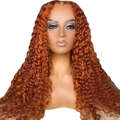 Rilascio Orange Color Ginger HD Pizzo Frontale Parrucca 13x4 Pizzo Dimensione Peruvia Kinky Curly