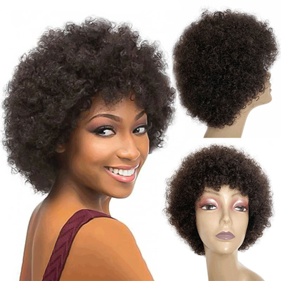 Cuticule di capelli umani indiani crudi allineati taglio da fantoccio parrucche afro ricci GS forniture 250g-450g