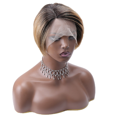 Long Vietnamese Raw Virgin HD 13x1 T Part Lace Front Pixie Cut Human Hair Parrucche Ombre Brown