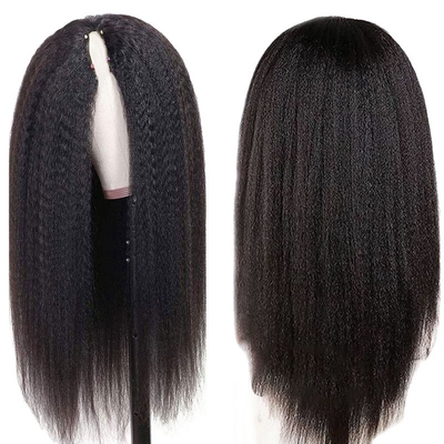 Capelli umani lunghi V parte parrucca 30 pollici Kinky capelli dritti grezzi brasiliano Remy Perruque