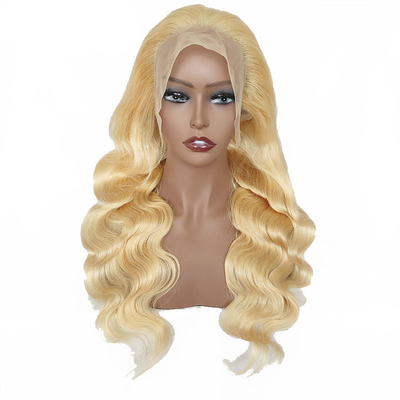 Color marrone chiaro pizzo Vergine bionda corpo sottolineato ondulato riccio full pizzo parrucca anteriore 613 HD 13x6 per donne