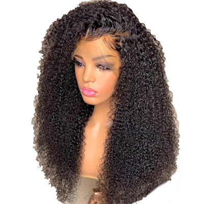 HD Swiss Lace Front Mongolian Peruvian 13x4 Afro Kinky Curly Human Hair Parrucca con capelli da bambino
