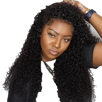 HD Swiss Lace Front Mongolian Peruvian 13x4 Afro Kinky Curly Human Hair Parrucca con capelli da bambino