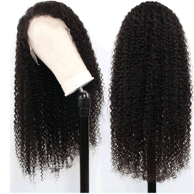 HD Swiss Lace Front Mongolian Peruvian 13x4 Afro Kinky Curly Human Hair Parrucca con capelli da bambino
