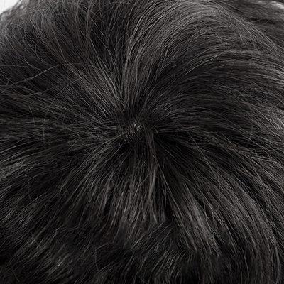 Capelli braziliani morbidi e lucidi Taglio corto Testa piena Perrucche nere maschili con capello naturale