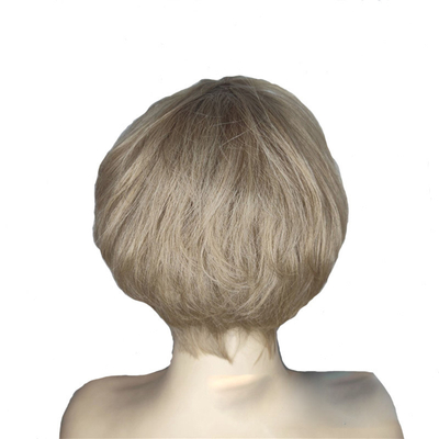 6' corto, senza adesivo, naturale, con taglio da fantoccio, perrucca brasiliana, parrucche per capelli umani, per donne bianche.