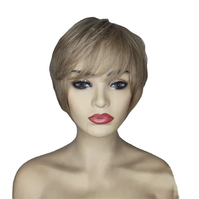 250g-450g capelli umani naturali senza colla Fairy Cut Short Bone Straight Parrucche per donne bianche