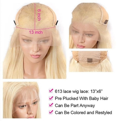 Capelli Cinesi 613 Biondo 13X6 Hd Full Lace Frontale Crudo Capelli Umani Parrucca Con Capelli Di Bambino