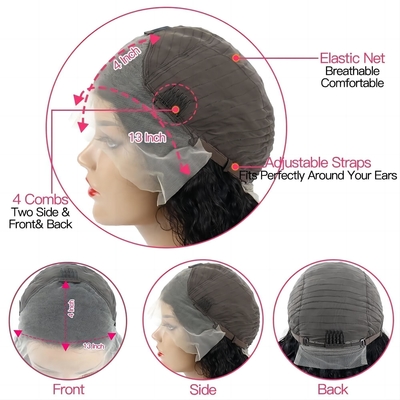 30 pollici di acqua profonda onda corpo onda 4x4 Hd trasparente pizzo frontale capelli umani grezzi parrucca per donne nere