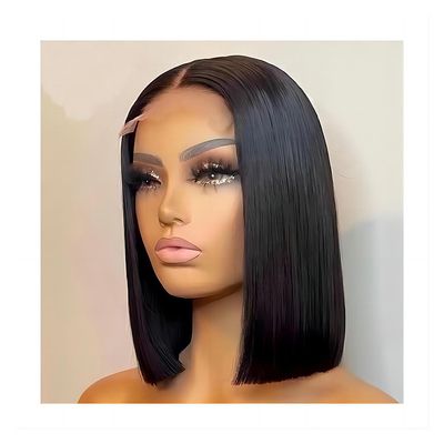 Capelli brasiliani corti bob trasparente bob parrucche Hd pizzo fronte parrucche di capelli umani 8-14 pollici