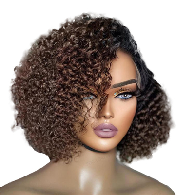 Top Capelli Umani Brasiliano Piccioli Taglio Ricci Full HD Pizzo Senza Colla Parrucca laterale per donne