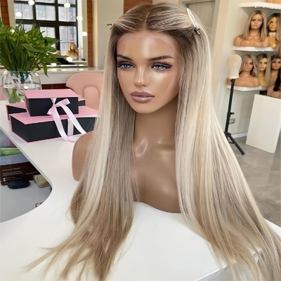 Capelli Europei Capelli Umani Parrucche con Densità Frontale 180% HD Merletti Frontale e Corpo Ondulato